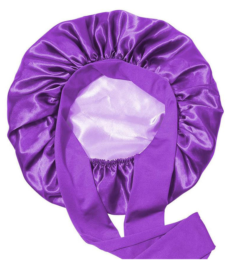 Lady Royal Breathable Silky Satin Double-Layer Bowknot Bonnet