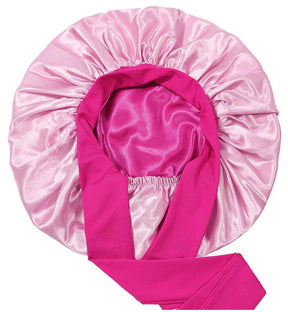 Lady Royal Breathable Silky Satin Double-Layer Bowknot Bonnet