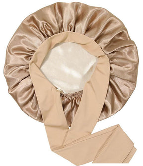 Lady Royal Breathable Silky Satin Double-Layer Bowknot Bonnet