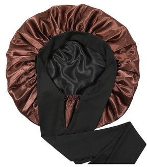 Lady Royal Breathable Silky Satin Double-Layer Bowknot Bonnet