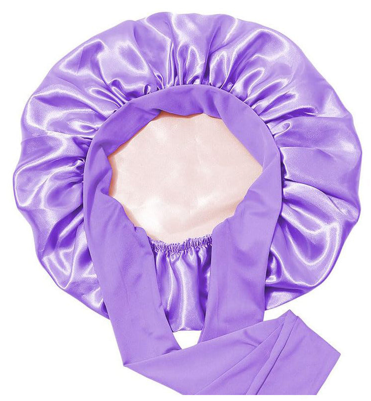 Lady Royal Breathable Silky Satin Double-Layer Bowknot Bonnet