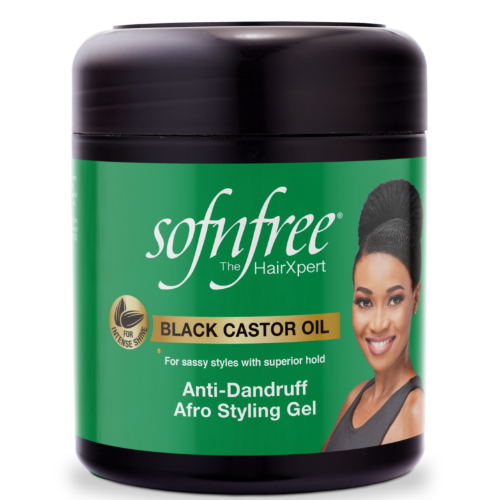 Sofnfree Black Castor Oil Anti-Dandruff Afro Styling Gel 17oz