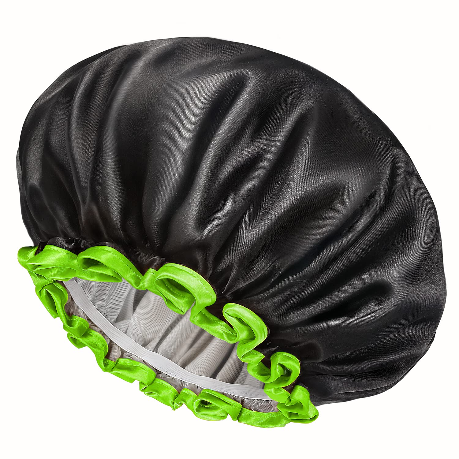 Lady Royal Waterproof Double-Layer Satin Shower Cap