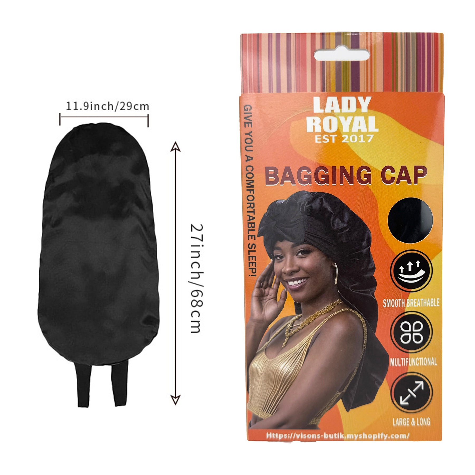 Lady Royal Bagging Satin Cap Long