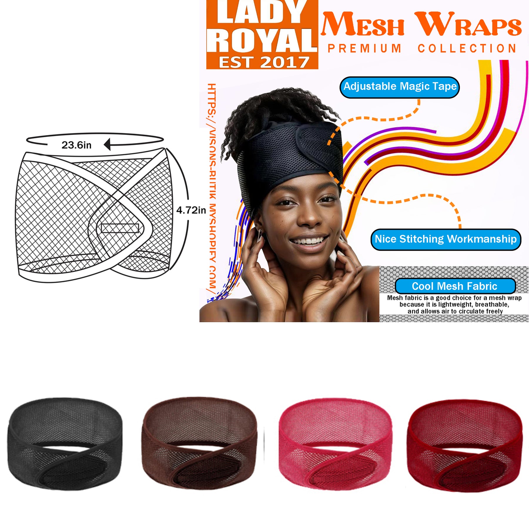 Lady Royal Breathable Mesh Headband