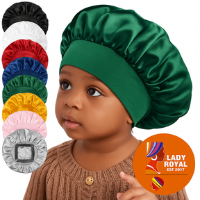 Lady Royal Kids' Satin Sleep Bonnet with Wide Band