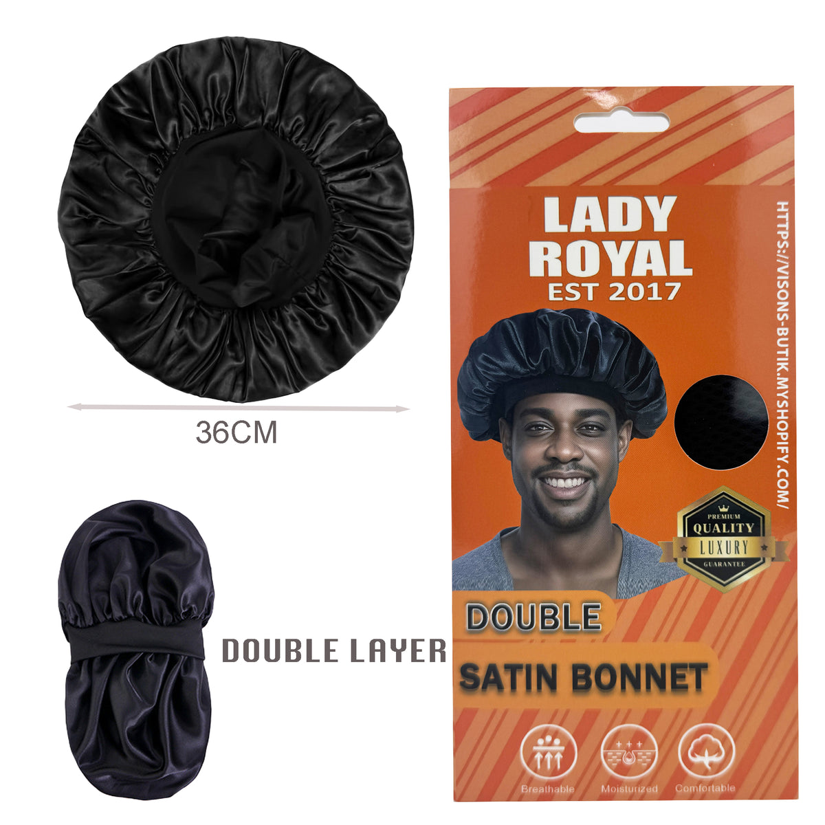 Lady Royal Men's Double-Layer Satin Bonnet