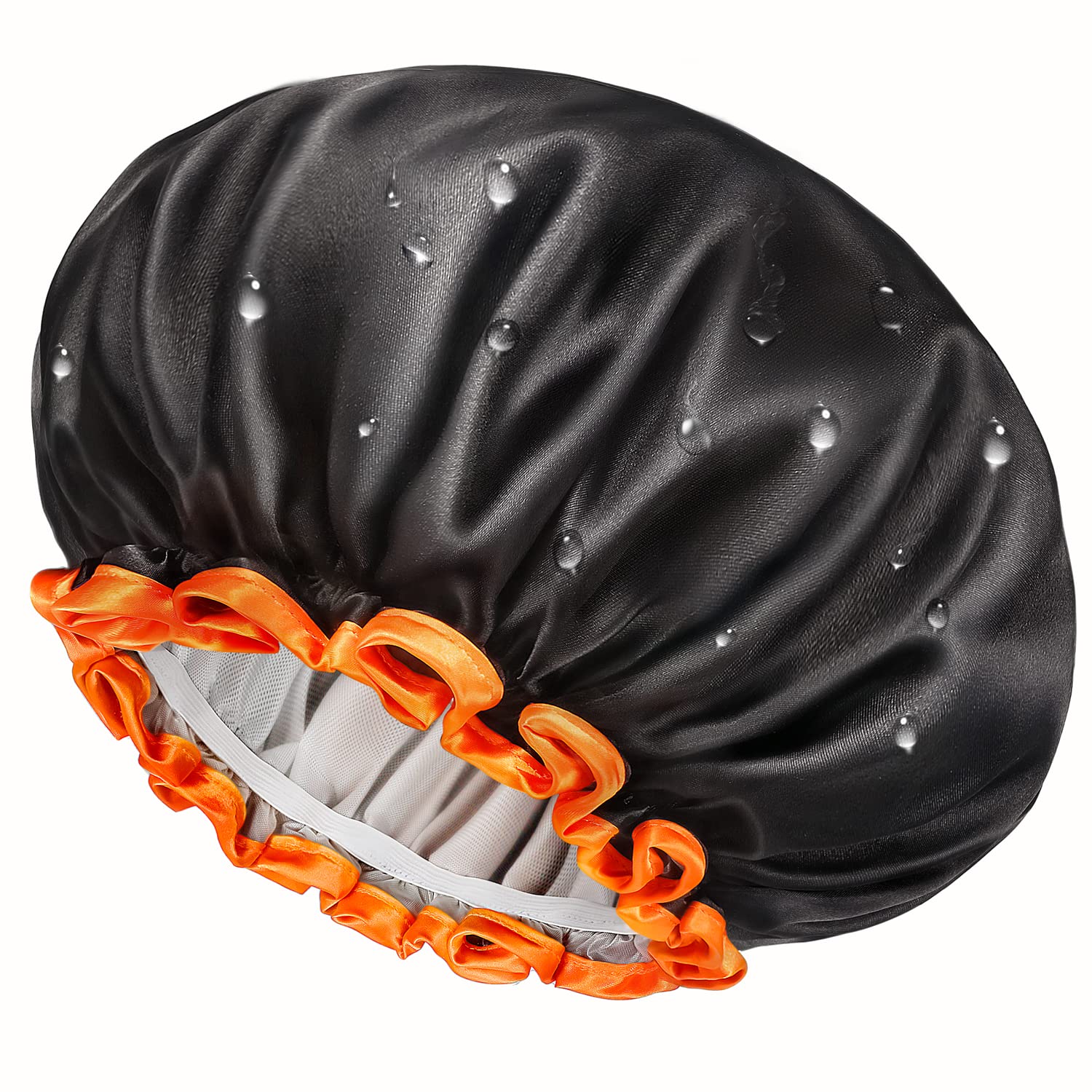 Lady Royal Waterproof Double-Layer Satin Shower Cap