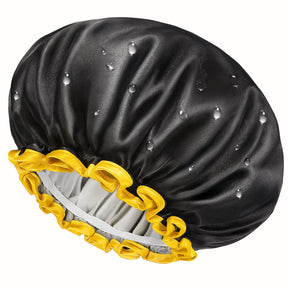 Lady Royal Waterproof Double-Layer Satin Shower Cap