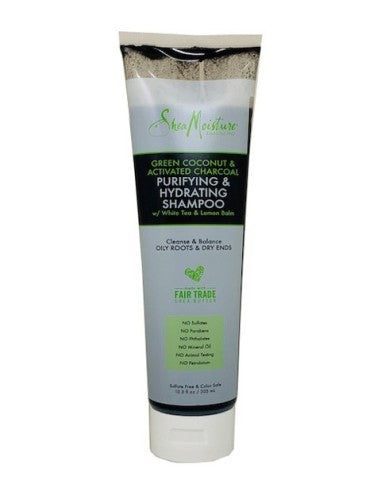 Shea Moisture Green Coconut & Activated Charcoal Purifying & Hydrating Shampoo 10.3oz
