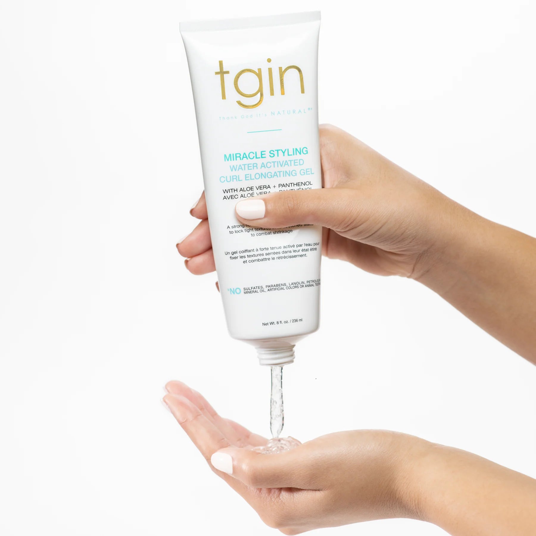 TGIN Miracle Styling Water Activated Curl Elongating Gel with Aloe Vera + Panthenol 8oz