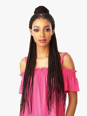 100% SYNTHETIC HAND BRAIDED LACE WIG FULANI CORNROW, 29,5"