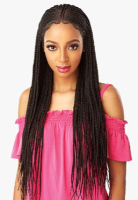 100% SYNTHETIC HAND BRAIDED LACE WIG FULANI CORNROW, 29,5"