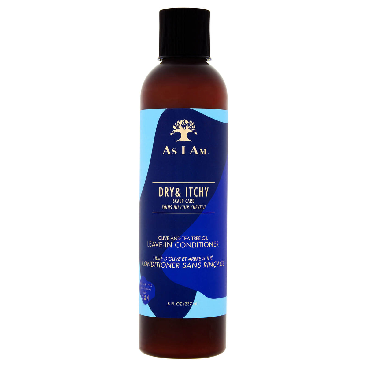 AS I AM - DRY & ITCHY OLIVE & TEA TREE OIL LEAVE-IN CONDITIONER, 237 ML
