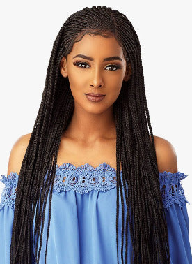 100% SYNTHETIC HAND BRAIDED LACE WIG SIDEPART CORNROW, 29,5"  